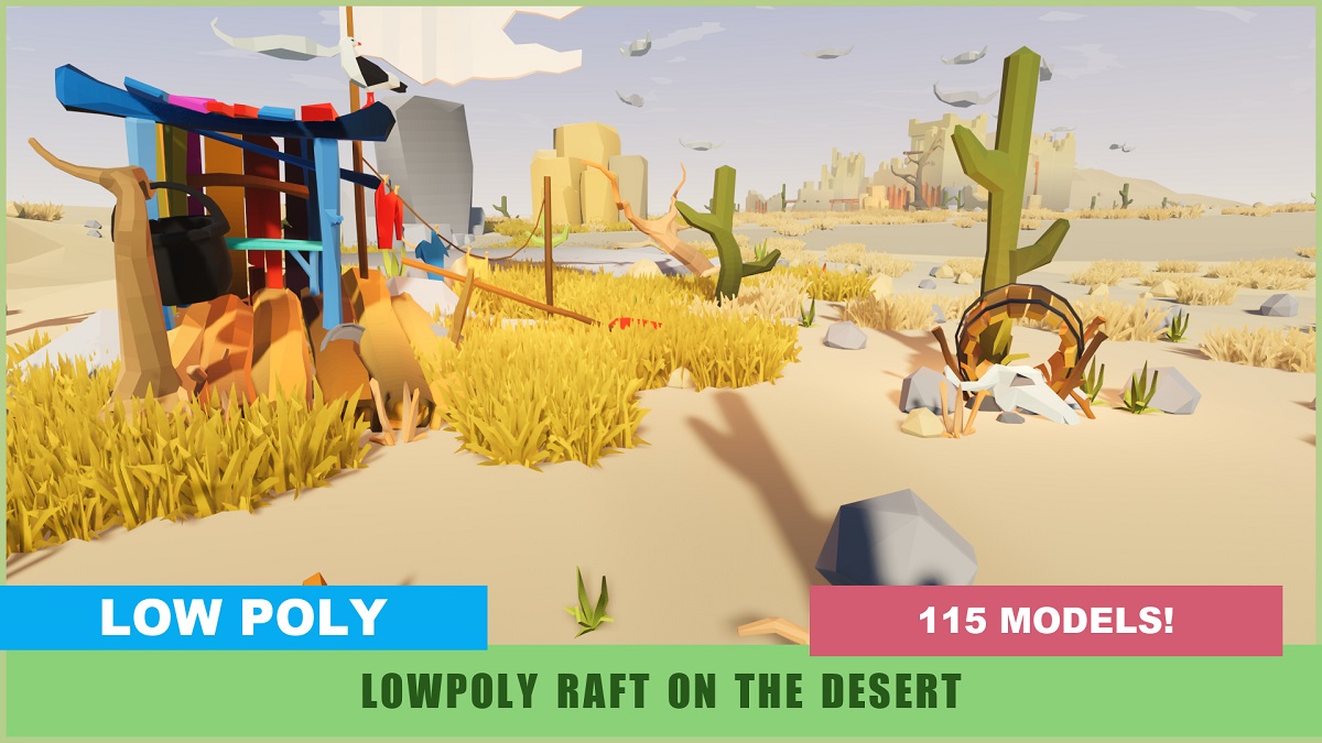 Raft on the Desert – Low Poly Desert Kit